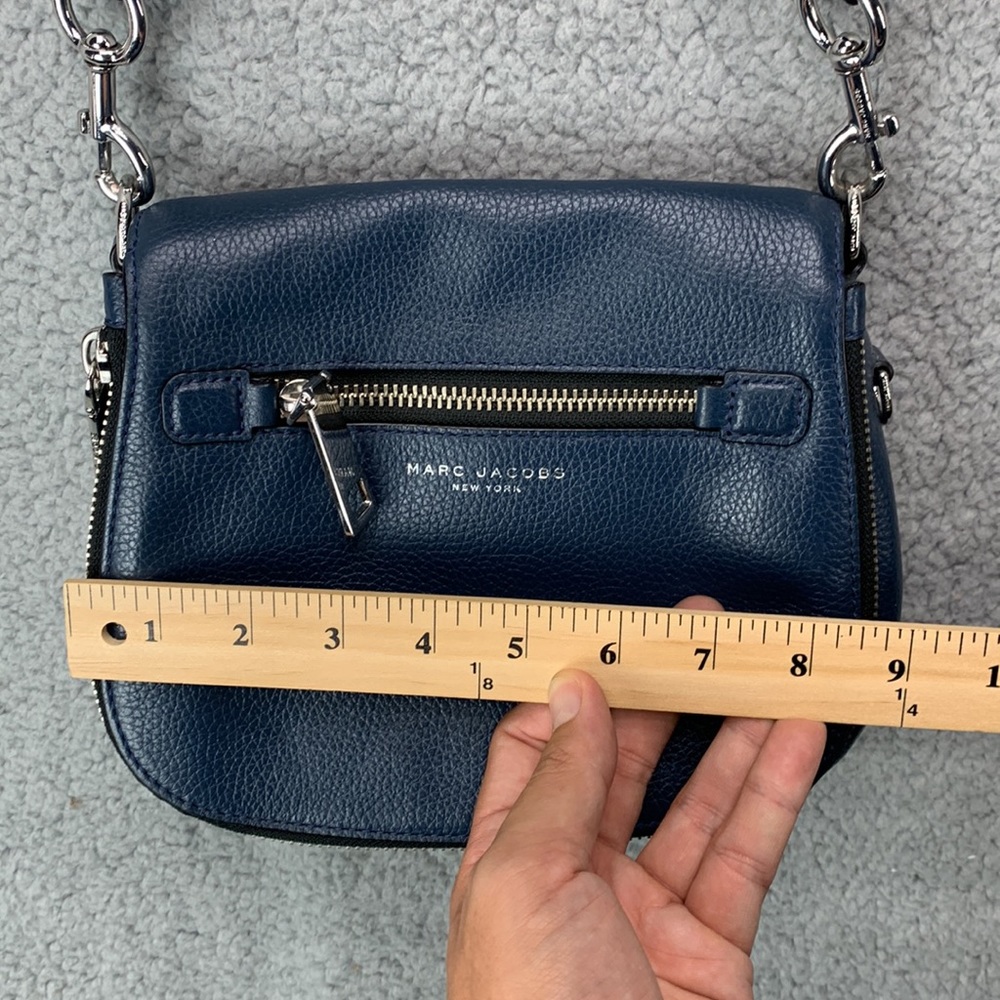Marc Jacobs Gotham Small‎ Nomad Crossbody Bag Women’s Blue Sea Leather – Good - Picture 13 of 15